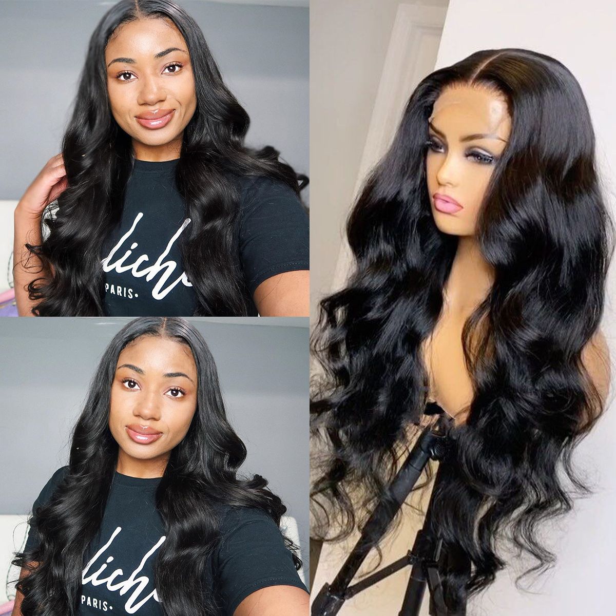 4X4 Straight & Body Wave Lace Closure Wigs